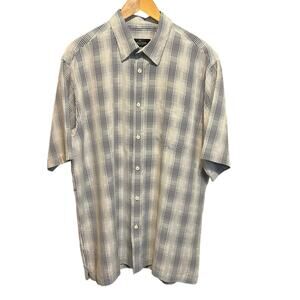 Bugatchi Uomo Mens‎ Shirt XL Plaid Button Up Preppy Officewear Classic Travel